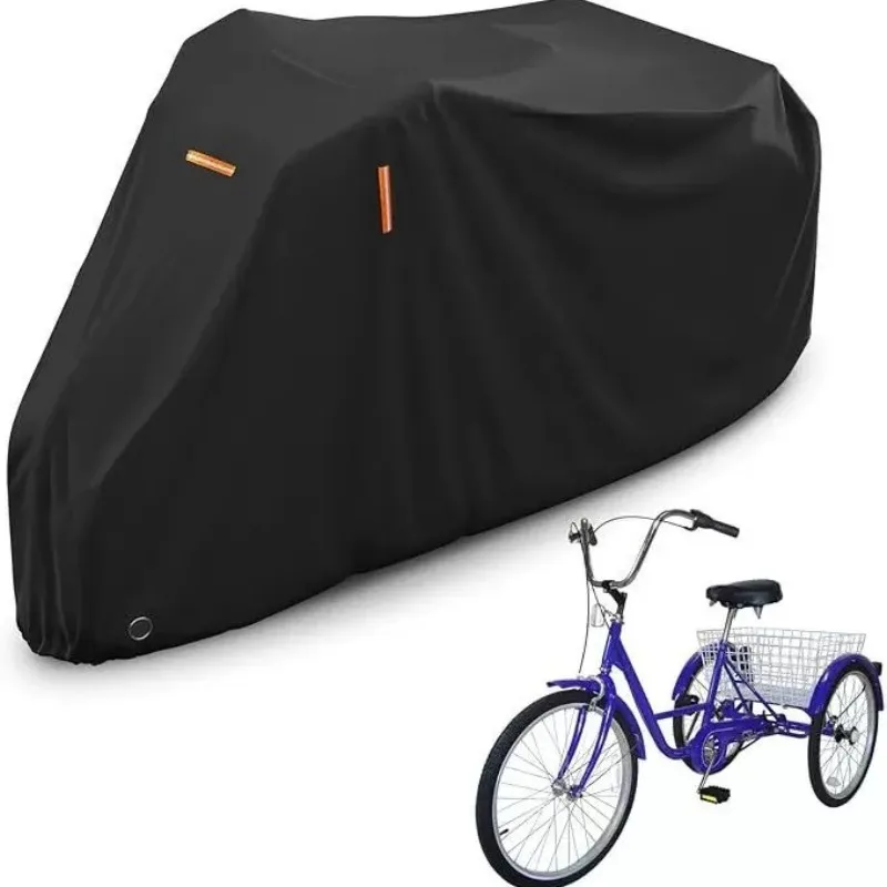 Trike Cover Waterproof Oxford PU 190T/210D/420D, Sun Rain Protection with Cargo Box Protector & Elastic Straps for Tricycles