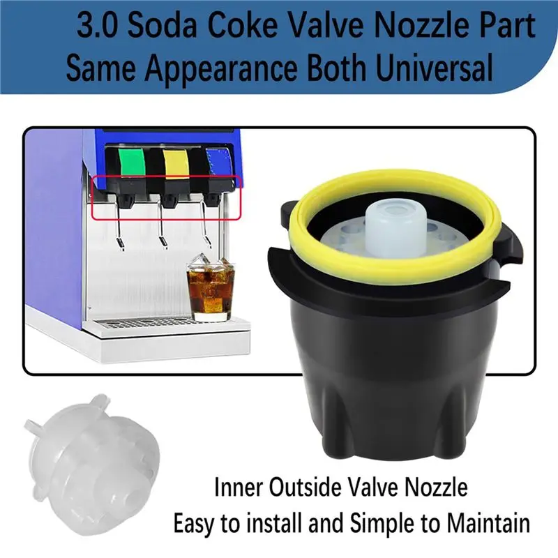 A53Q-LEV 3.0 Soda Valve Nozzle 28545 Diffuser 28368 Internal Mixer Part,For Cola Machine Inner Outer Valves Replacement 10Set