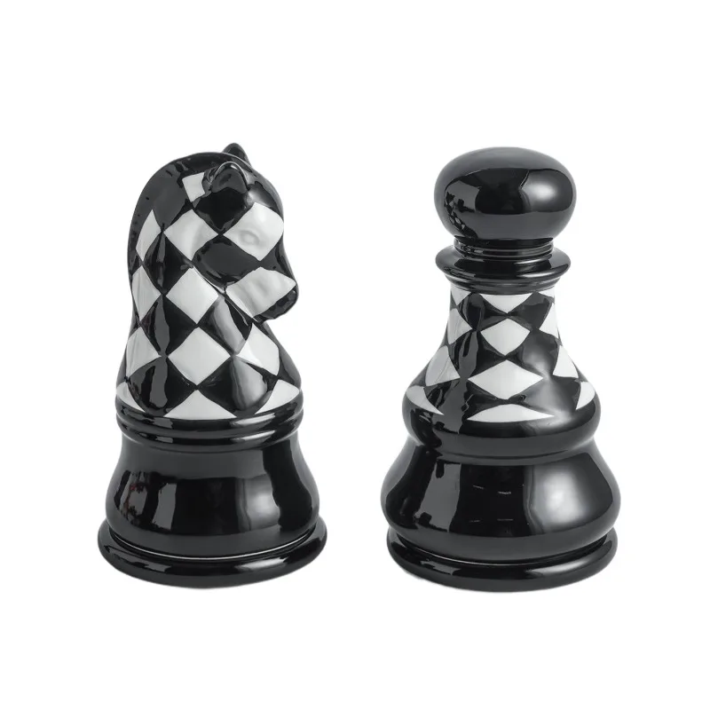 

Creative toothpick jar ceramic chess toothpick holder high value household living room dust floss cotton swab storage jar