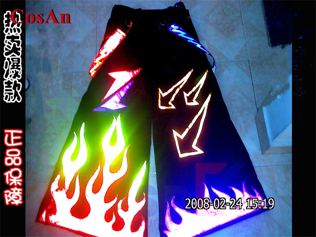 

CosAn Ghost Dance Reflective Pants Fluorescent Pants Street Hip-hop Pants Night Cosplay Costume Activity Party