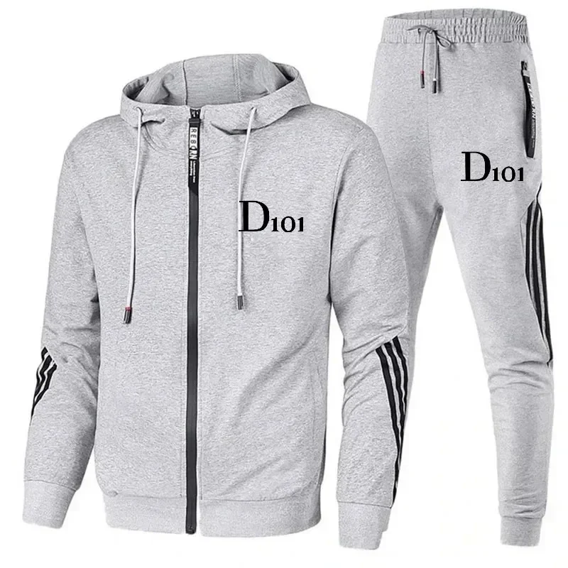 New Fashion Simplicity high quality Men\'s Zipper Jacket Hoodie Running Sportswear Set Men\'s Tracksuit Autumn Winter Sports Suit