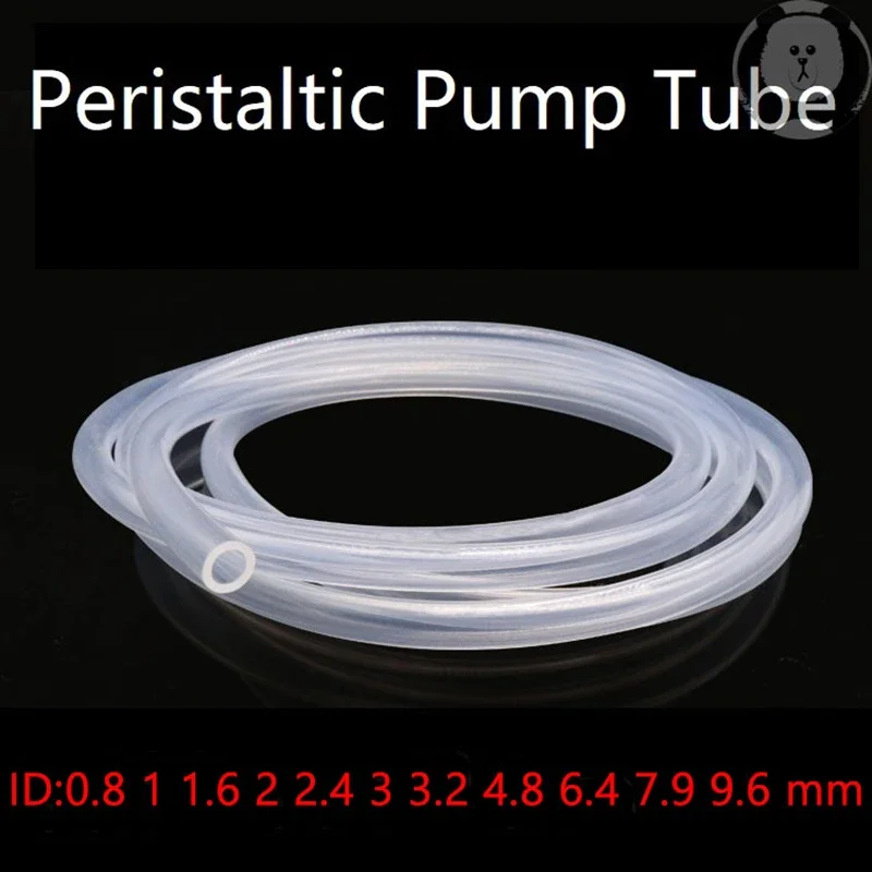 Peristaltic Pump Tube ID 0.8 1 1.6 2 2.4 3.2 4.8 6.4 7.9 9.6 mm Soft Silicone Hose Flexible Food Grade Nontoxic Transparent