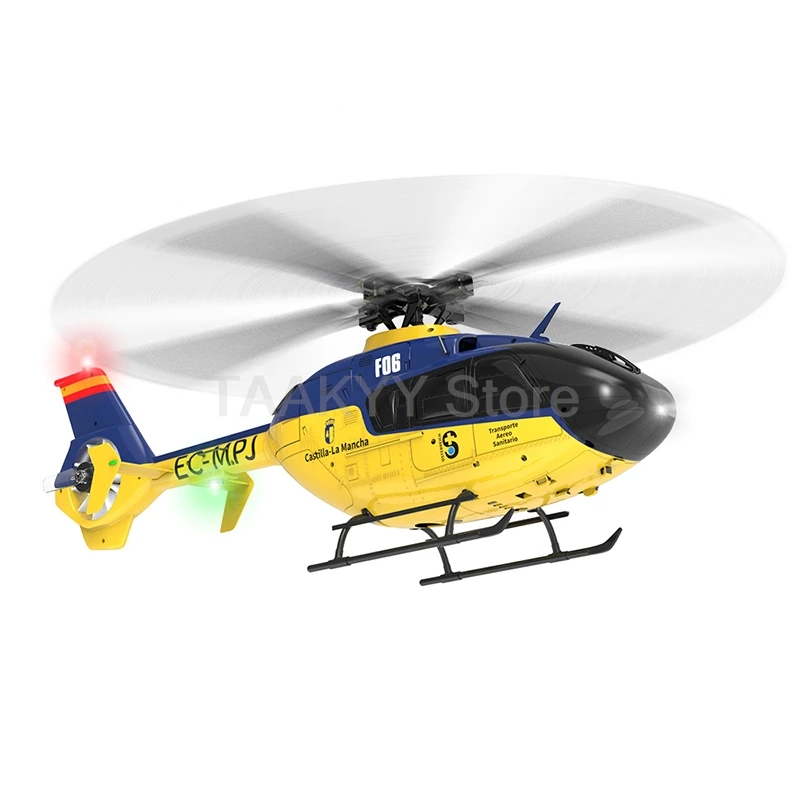 EC135 RC Helicopter with 6-axis Gyro 2.4G 6CH 1:36 Optical Flow Positioning Aircraft Model Brushless Aileron Free Airplane Toys