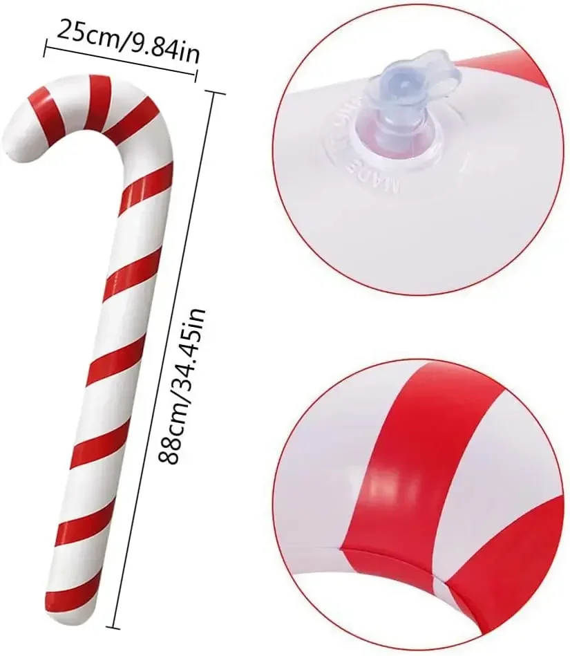 1/10 قطعة نفخ عيد الميلاد قصب الحلوى عيد الميلاد قصب الحلوى بالونات شجرة عيد الميلاد معلقة حلية السنة الجديدة ديكور حفلات هدية الكريسماس