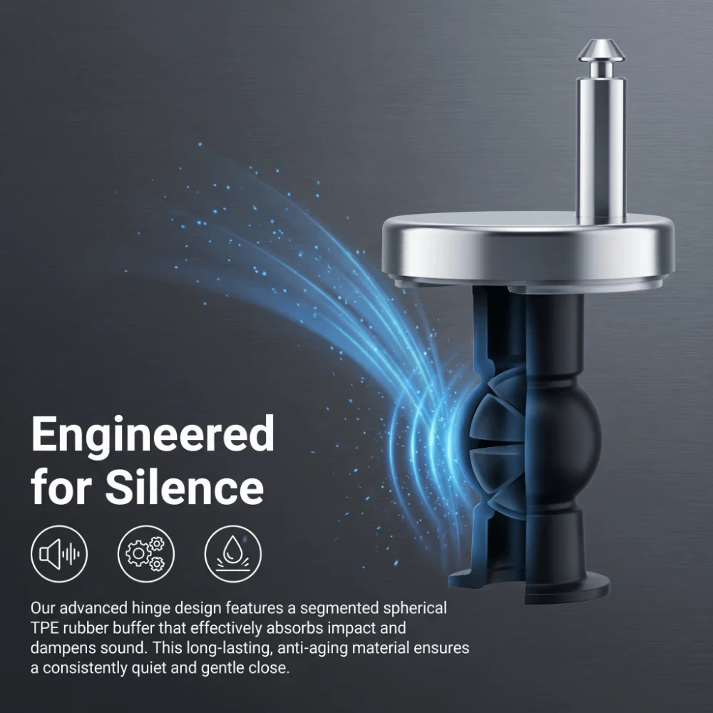 Stainless Steel Toilet Lid Hinges Set Soft Release Expanding Rubber Toilet Seat Bolts & Screws Rubber Back Universal