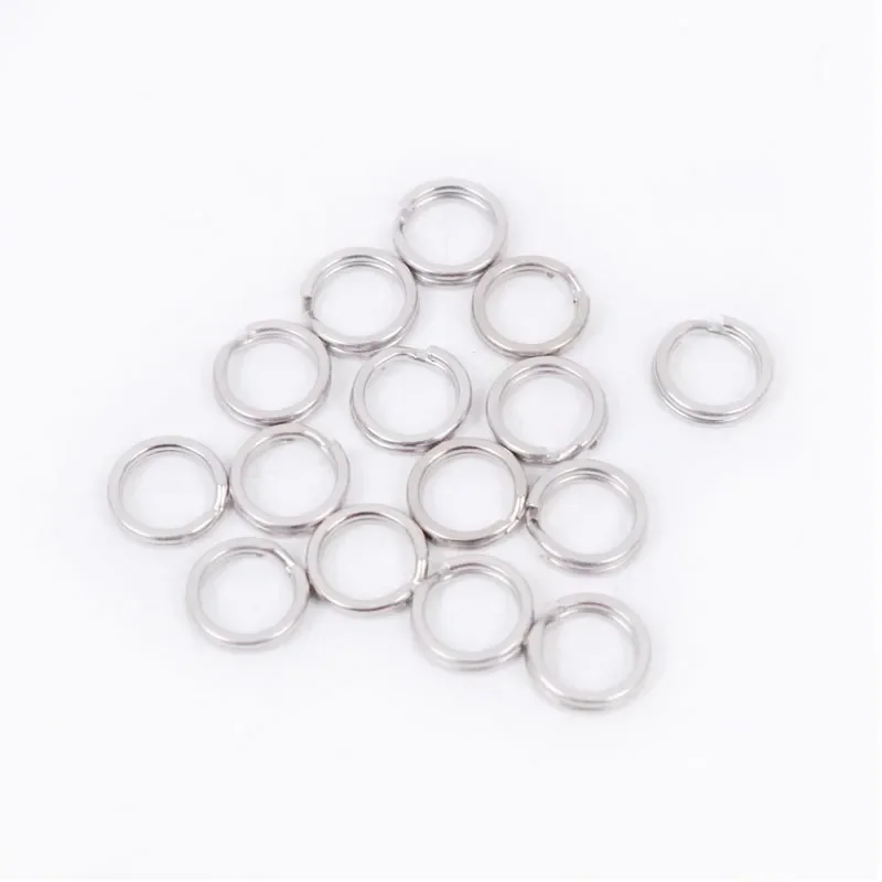 200 pieces stainless steel double circle swivel fish hook connector