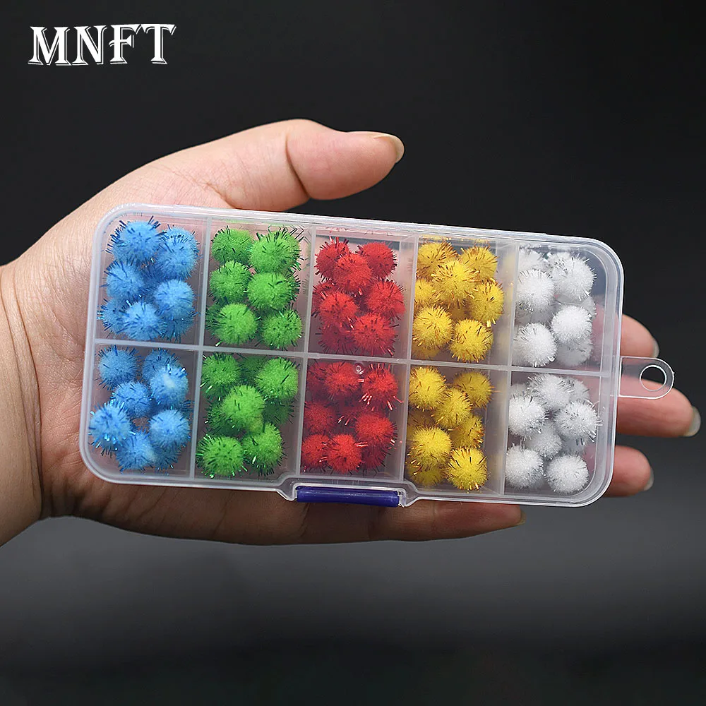 MNFT 100 Uds bolas biomiméticas de cebo de huevo de trucha 10mm anzuelo de mosca Material de cebo accesorios de pesca en caja