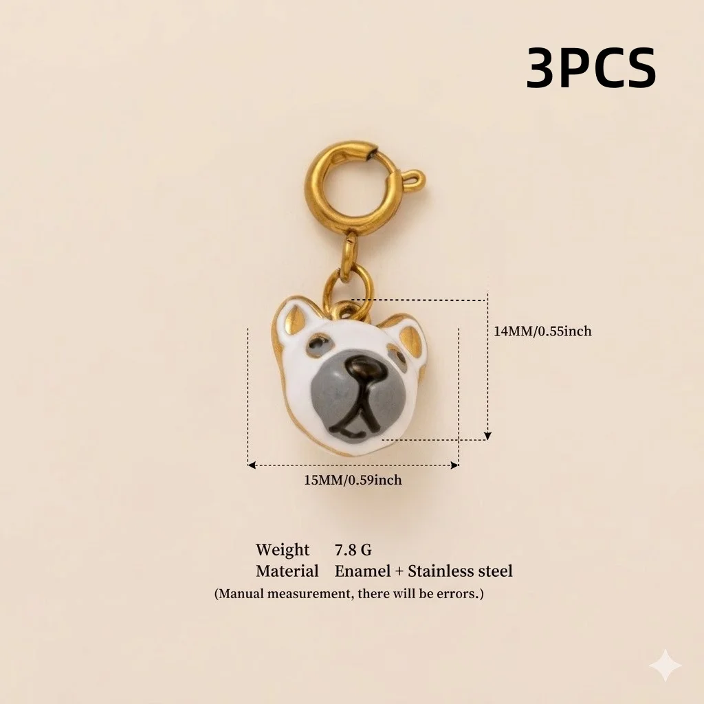 3 Stück einfache, neue, beliebte Tieranhänger (Bär, Katze) aus 316er Edelstahl, wasserdicht, farbbeständig, DIY-Anhänger für Schmuck. – Detail 6