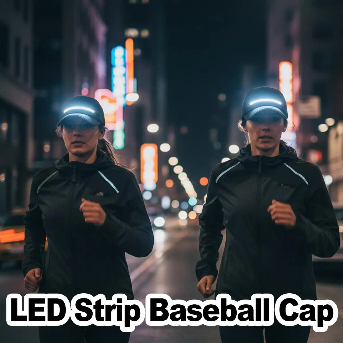 LED Strip Baseball Cap USB Rechargeable Safety Headwear Handsfree Headlamp Night Running Fishing Safety Light Safety Tools