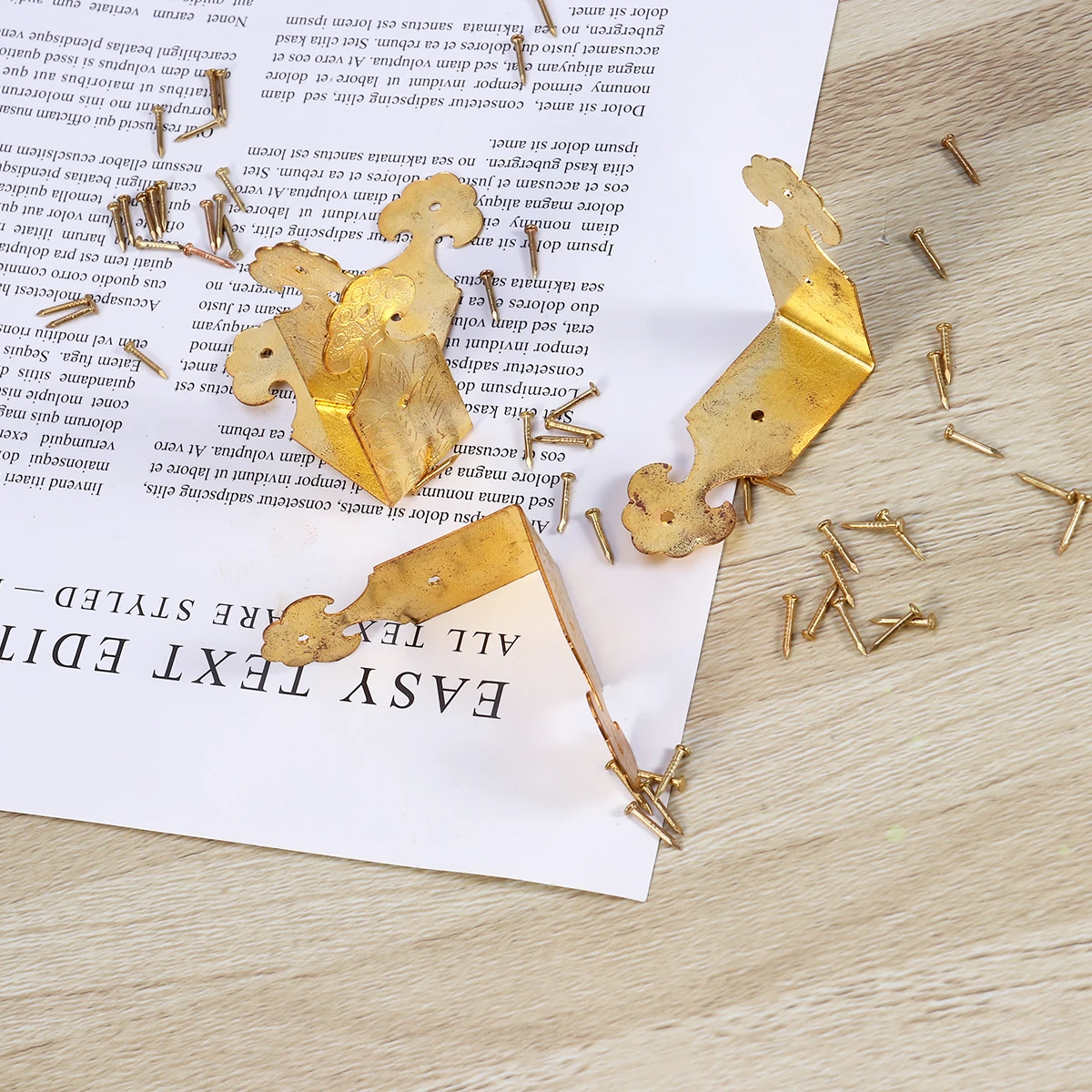 

4 Pcs Metal Angle Wood Case Feet Corner Protector Luggage Bracket Right