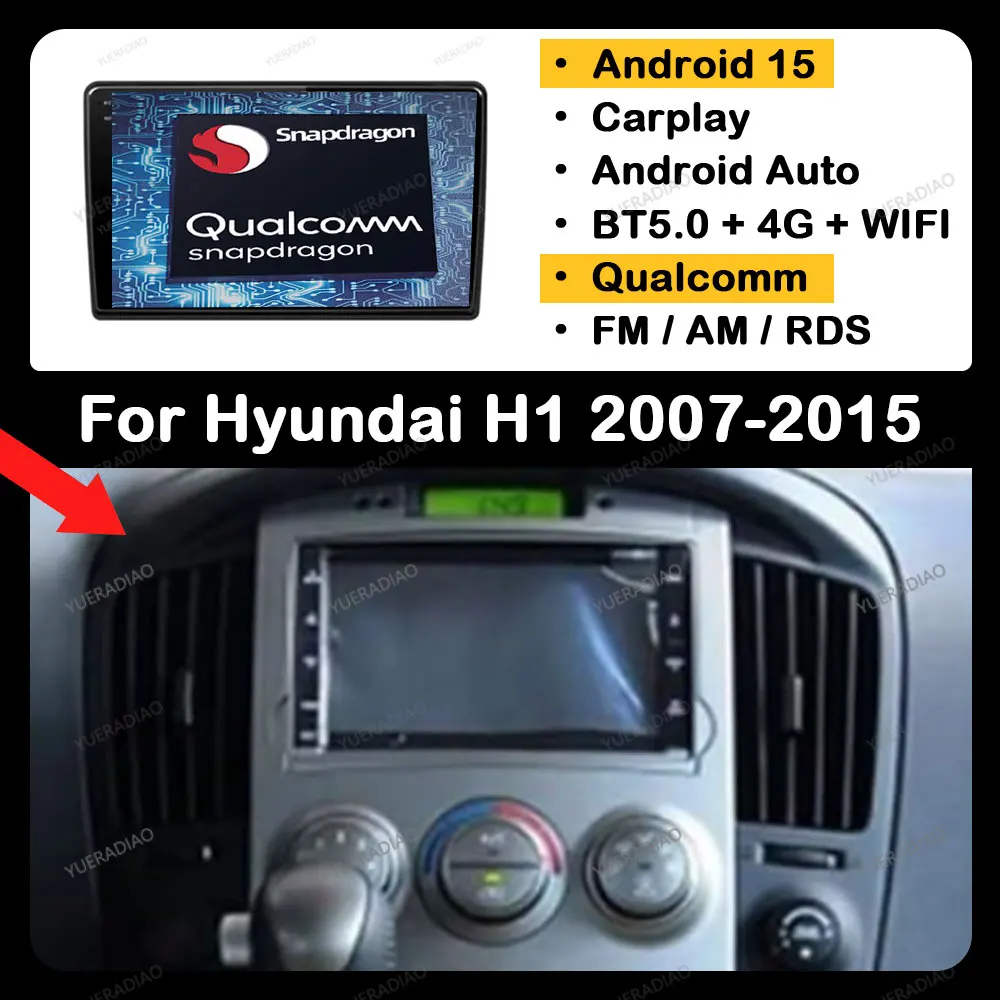 

Android 15 Car Radio For Hyundai H1 II 2 TQ 2007 - 2015 QLED GPS NAVI Head Unit Multimedia Stereo Video Player 4G WIFI Qualcomm