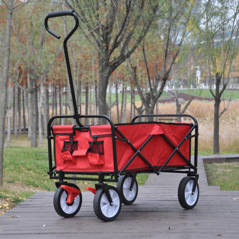 

Folding Wagon Garden Shopping Beach Cart Durable And Waterproof 600D Oxford Cloth Is Easy To Clean And Has A Long Service Life