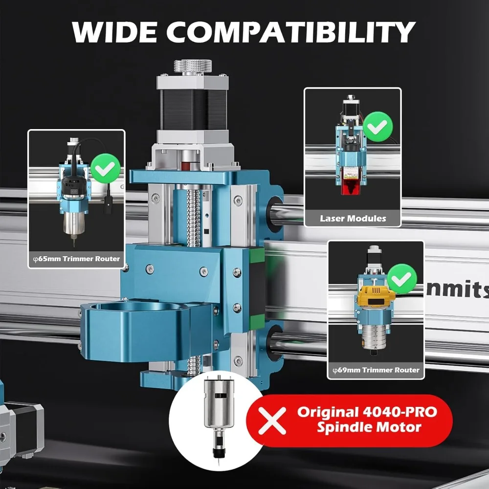 CNC XZ Axis Module Upgrade Accessories for 4040-PRO CNC Machine, Linear Rail Drive, 3-Axis Engraving Machine