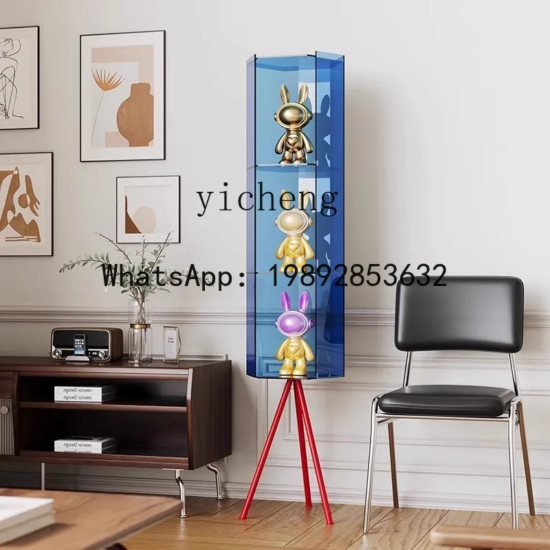 Acrylic Corner Triangle Cabinet Storage Living Room Sofa Side Cabinet Wine Cabinet