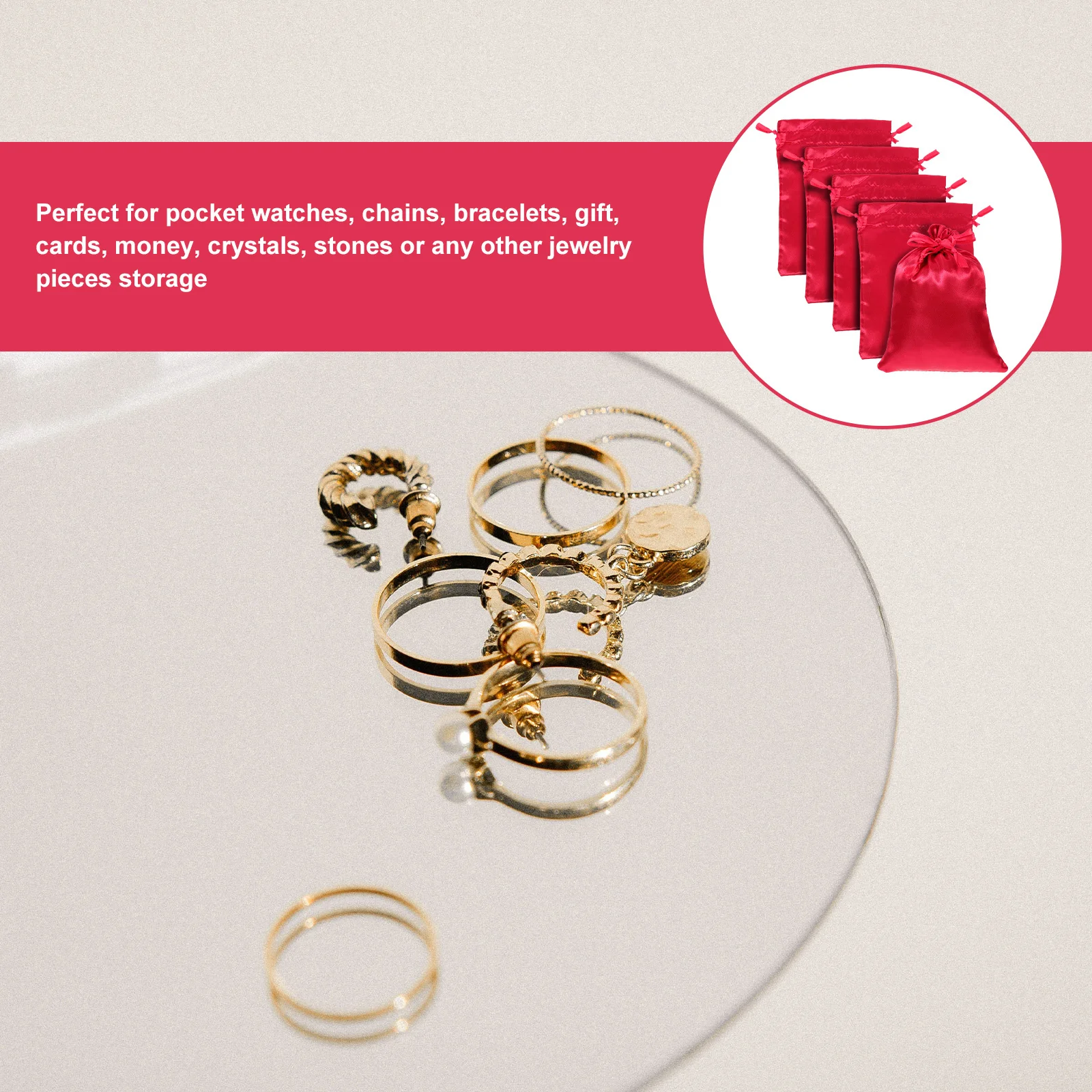 

20Pcs Drawstring Gift Bags Jewelry Storage Pouches Satin Small Pouches for Wedding Party Favors Candy Coins Crystals Organizers