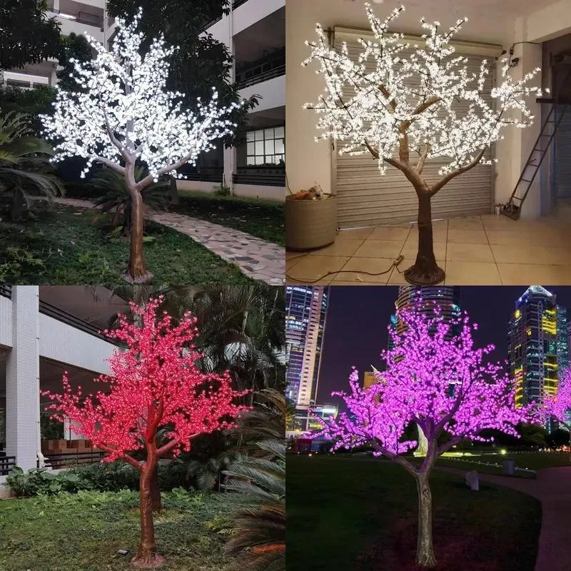 IP65 White Cherry Tree 3.5m High Lighting Artificial Light Emitting Diode Light Outdoor Decoration Garden Wedding Christmas