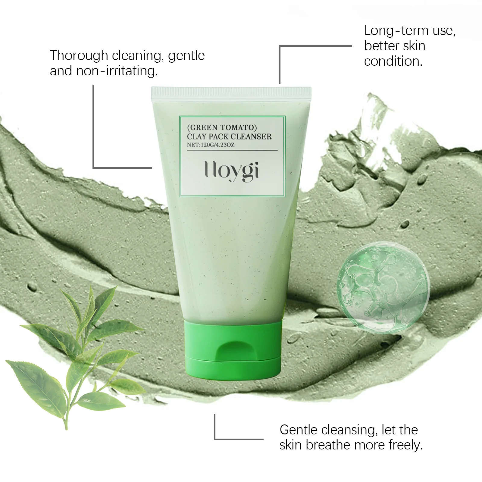 Whitening and Brightening Hoygi Green Tomato Cleansing Foam for Radiant and Smooth Skin Hydrating and Moisturizing Skin