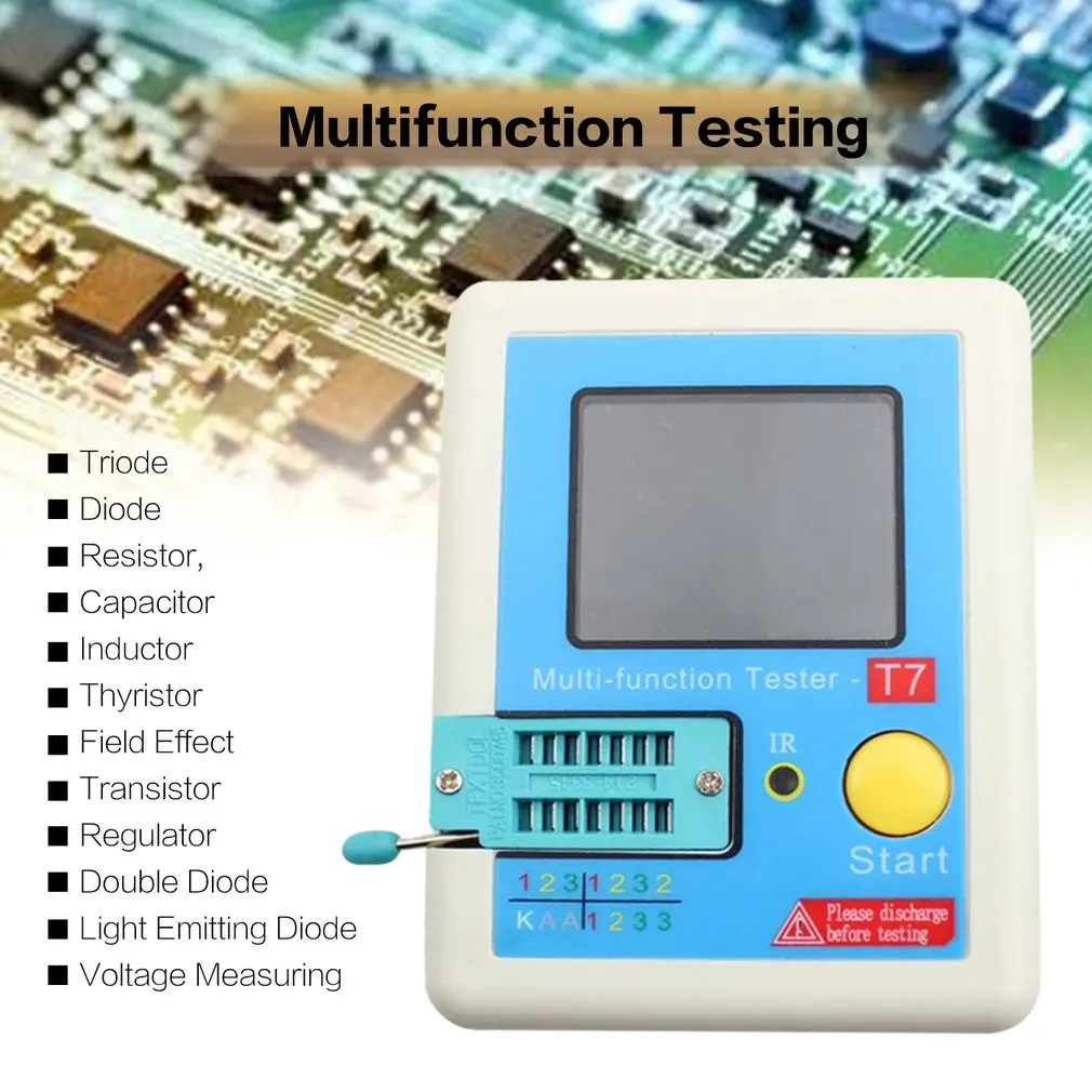 

LCR-T7 Transistor Tester Multimeter Colorful Display TFT For Diode Triode MOS/PNP/NPN Capacitor Resistor Transistor