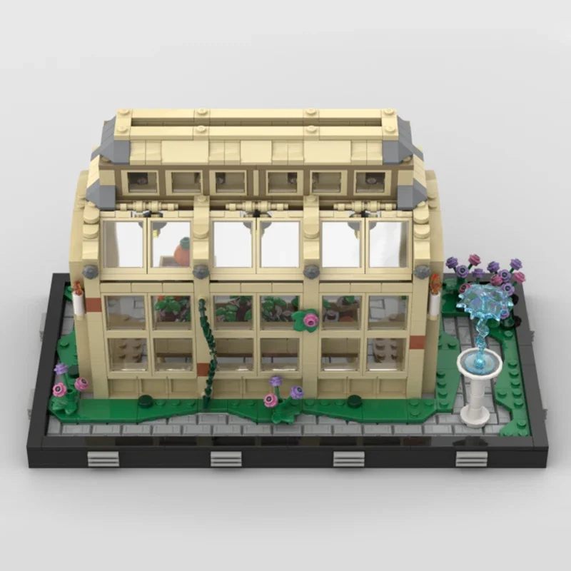 Blocos de Construção MOC do Modelo City Street View, Estufa Diorama, Tecnologia Tijolos Modulares, Brinquedos de Montagem DIY, Conjuntos de Presentes de Natal