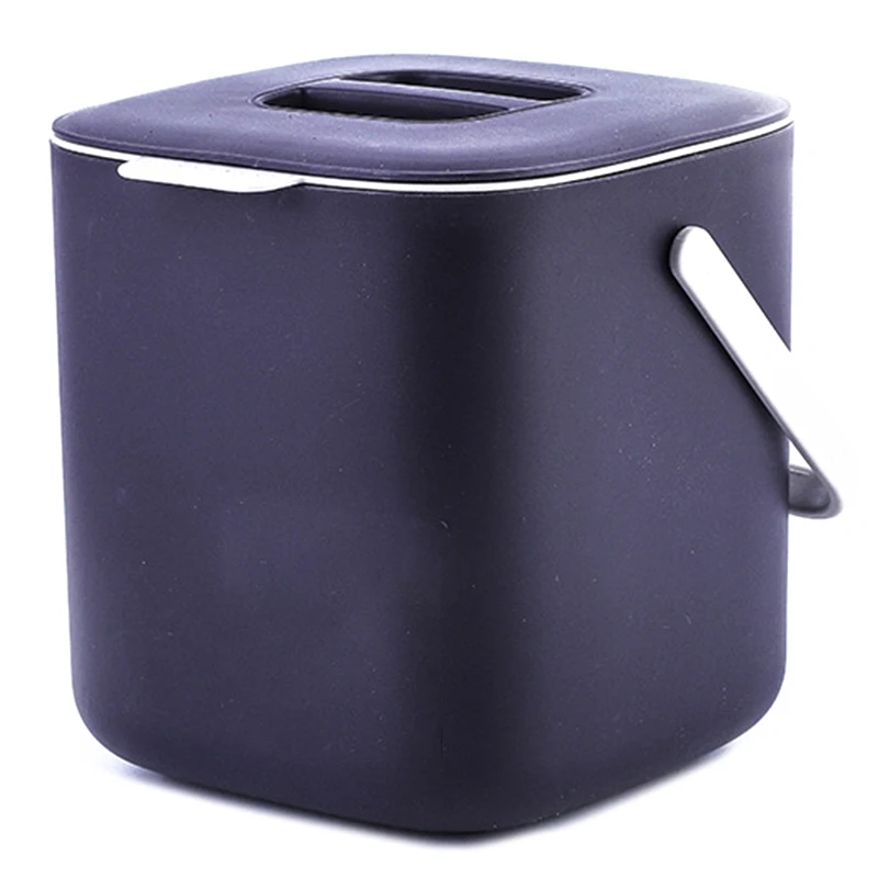 Popular Plastic Kitchen Food Waste Trash Can Compost with Drainer Rubbish Container Organizer Accessories Tools-Dark Gray