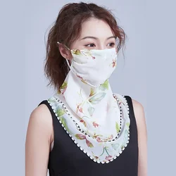 Ladies Outdoor Hiking Chiffon Comfortable Scarf Shawl Veil Face Neck Cover Sun Protection Small Scarf Sun Resistant Neck Mask