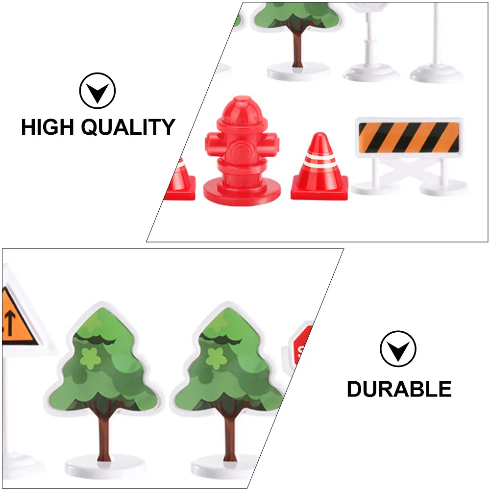 33Pcs Roadblock Scene Layout Accessories for City Diorama Construction Realistic Traffic Barrier Models for Kids Educational view 6