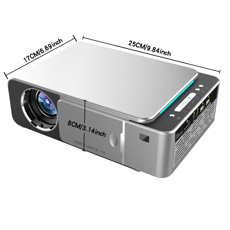 T6 Android System LED Projector Cinema Supports Mobile 1080P Mini Portable Projector Home Theater Smart TV WIFI