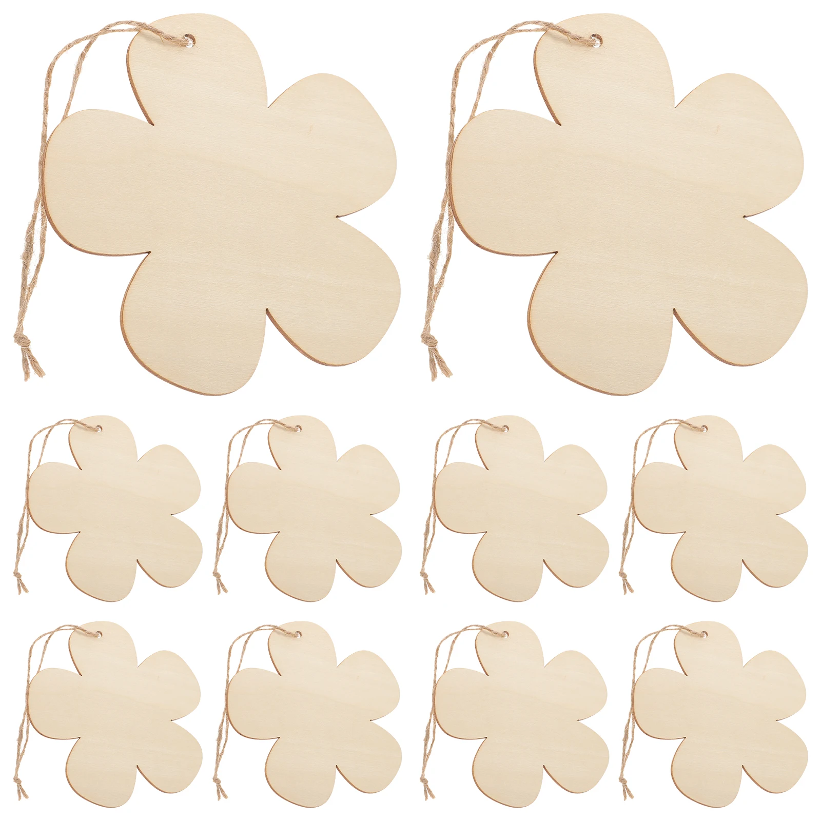 

10pcs Wooden Flower Cutouts Diy Crafts Slices s Handmade Decoration Unfinished Wood Pieces Graffiti Tags Embellishments Party