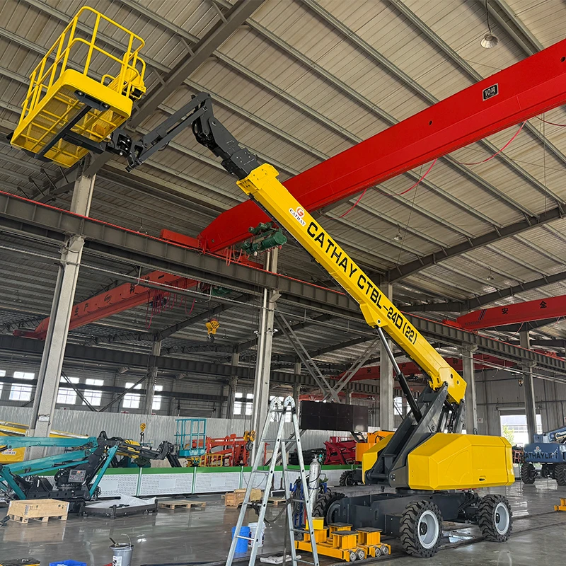 CATHAYLIFT 14m Self-Propelled Telescopic Boom Lift Aerial Work Platform Diesel Straight Boom Lift for Construction