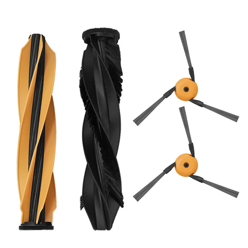 Compatible for Brush Set for DREAME for x60 Max for Ultra 4 Piece Replacement 2 Main Brushes 2 Side Brushes Nylon ABS