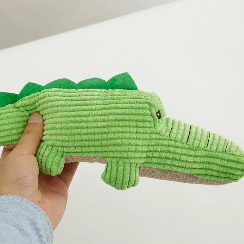 Crocodile Shape Plush Dog Squeaky Toys for Small Medium Dogs Funny Sounding Interactive Dogs Toy Pets Accessories Supplies