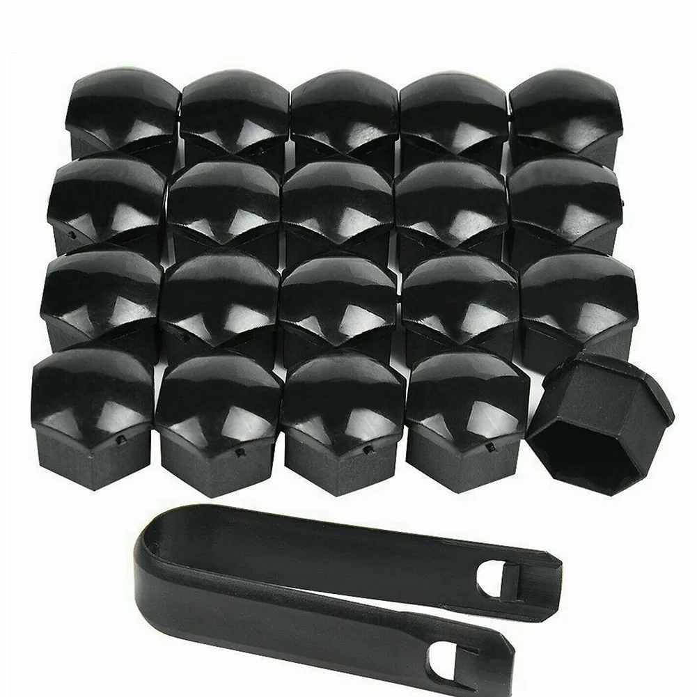 Cubiertas de perno de tuerca de rueda negra de 20 piezas, ABS, a prueba de polvo, tapa protectora, cubierta de tornillo de cubo automático para