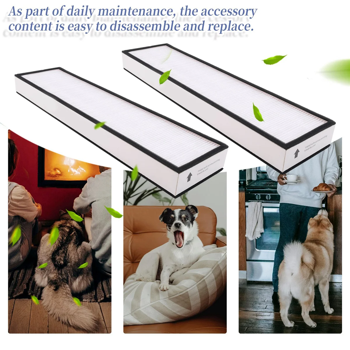 ل GermGuardian FLT5000، FLT5111، AC5000E، AC5250PT، AC5350B، CDAP5500، أسود + ديكر BXAP250 روبوت المكانس تصفية الجزء 2PCS_ABGP