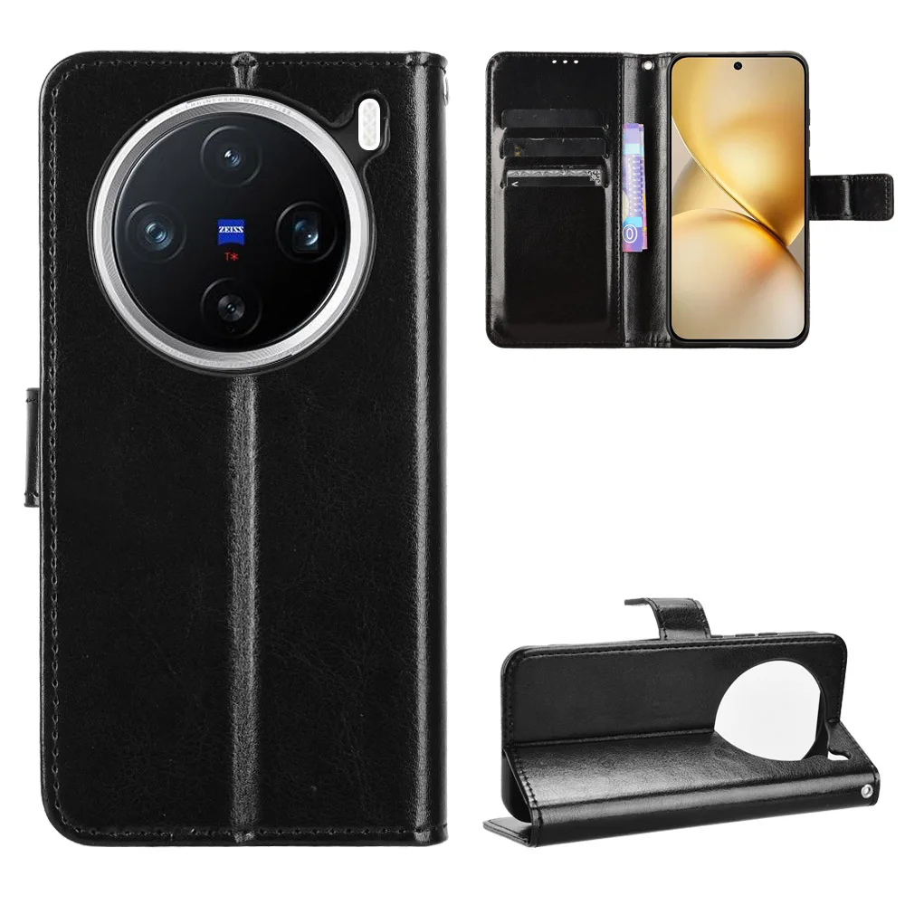 For Vivo X200 Pro Mini 5G Case Luxury Flip PU Leather Wallet Lanyard Stand Case For Vivo X200 X 200 VivoX200 Phone Bags