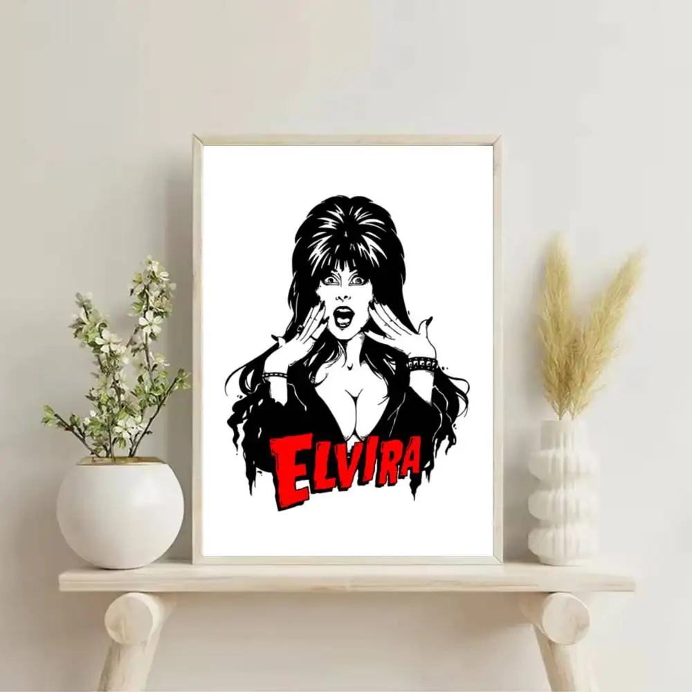 1pc Film E-Elvira M-Mistress Of The D-Dark Poster Self-adhesive Art Waterproof Paper Sticker Coffee House Bar Room Wall Decor