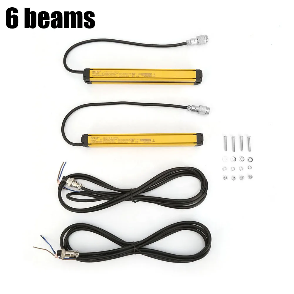 1pcs Safety Light Curtain Grating 4/6/8/10/12beam Light Curtain Sensor Switch Safety Light Grating Security Device 10-30VDC