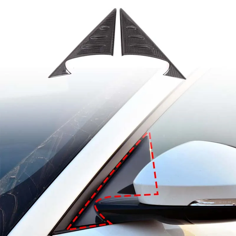 

for Jaguar F-TYPE 2013-2025 Real Carbon Fiber Car A-pillar Rearview Mirror Triangle Cover Trim Exterior Accessories