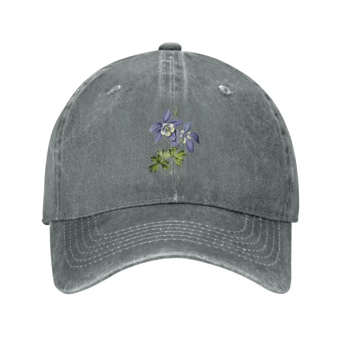 Violet Columbine Flower Illustration Baseball Cap Hat Man For The Sun sun hat Designer Man Women's