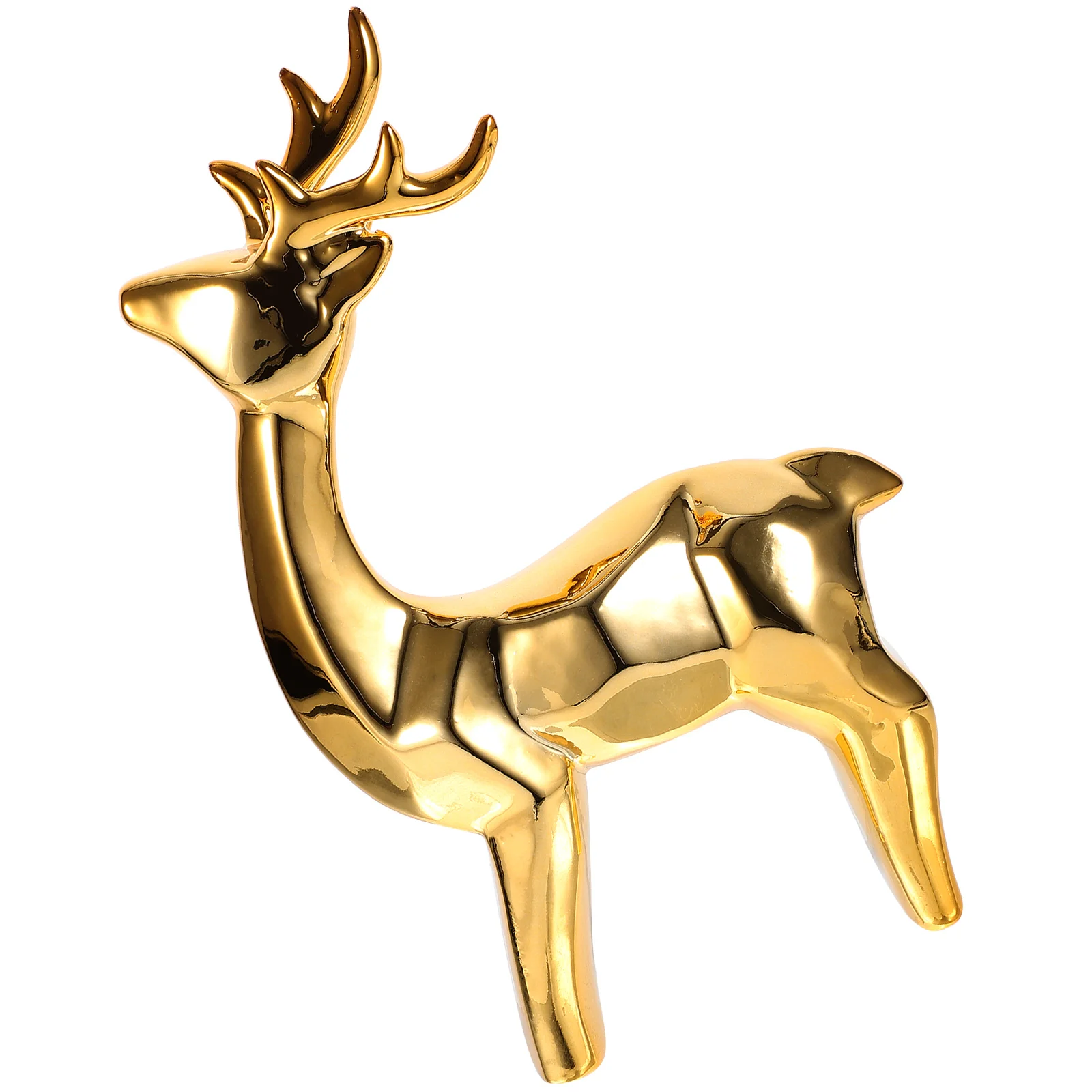 

Ceramic Deer Statue Elegant Tabletop Decor for Desk Shelf Mantel Display Animal Statue Home Office Decoration Craft Gift
