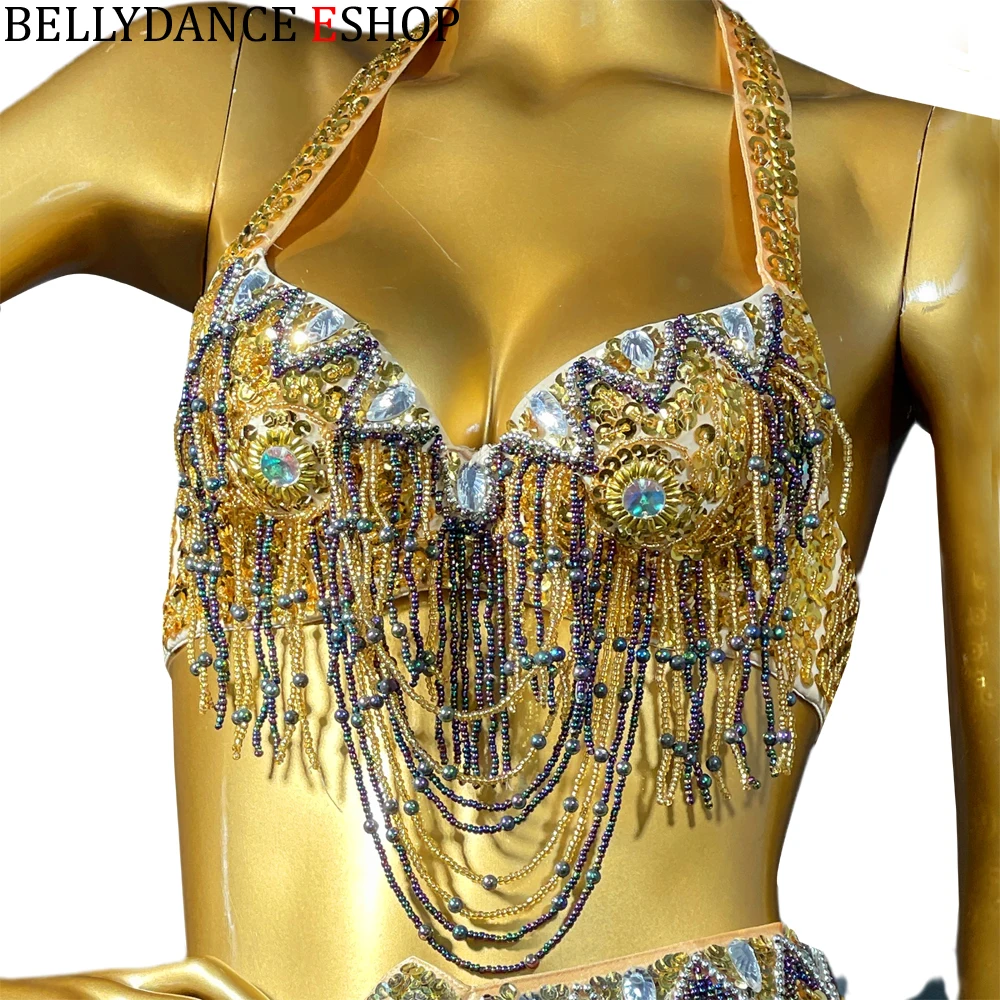 New Women Professiona Stage Performance Party Outfit Sequins BellyDancing Suit Sexy Holloween Carnival Dancer Costume Stage Wear