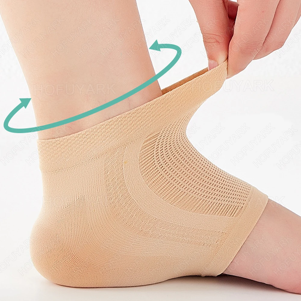 Mesh Gel Moisturizing Heel Socks for Cracked Heel Treatment Anti-wear Anti-dry Heel Protectors Foot Care Pain Relief Shoes Pads