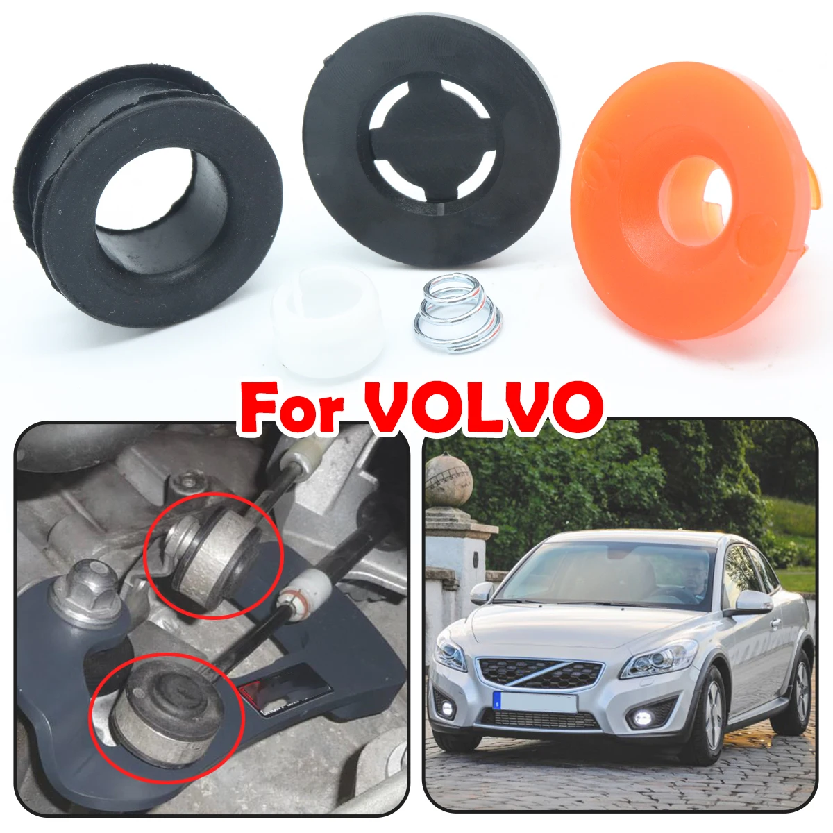 

Upgrade Gear Shift Cable Linkage End Rod Bushing Gearbox Shifter lever Selector Adapter Grommet Repair Kit For VOLVO C30 S40 II