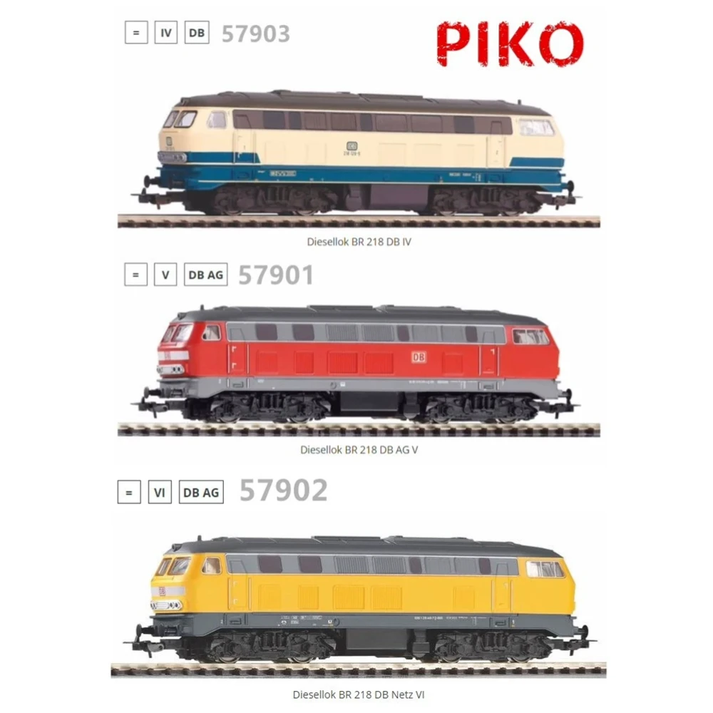 PIKO HO 1/87 Train Model 57901/57902/57906 BR218 Diesel Locomotive Train Model Toy Gift