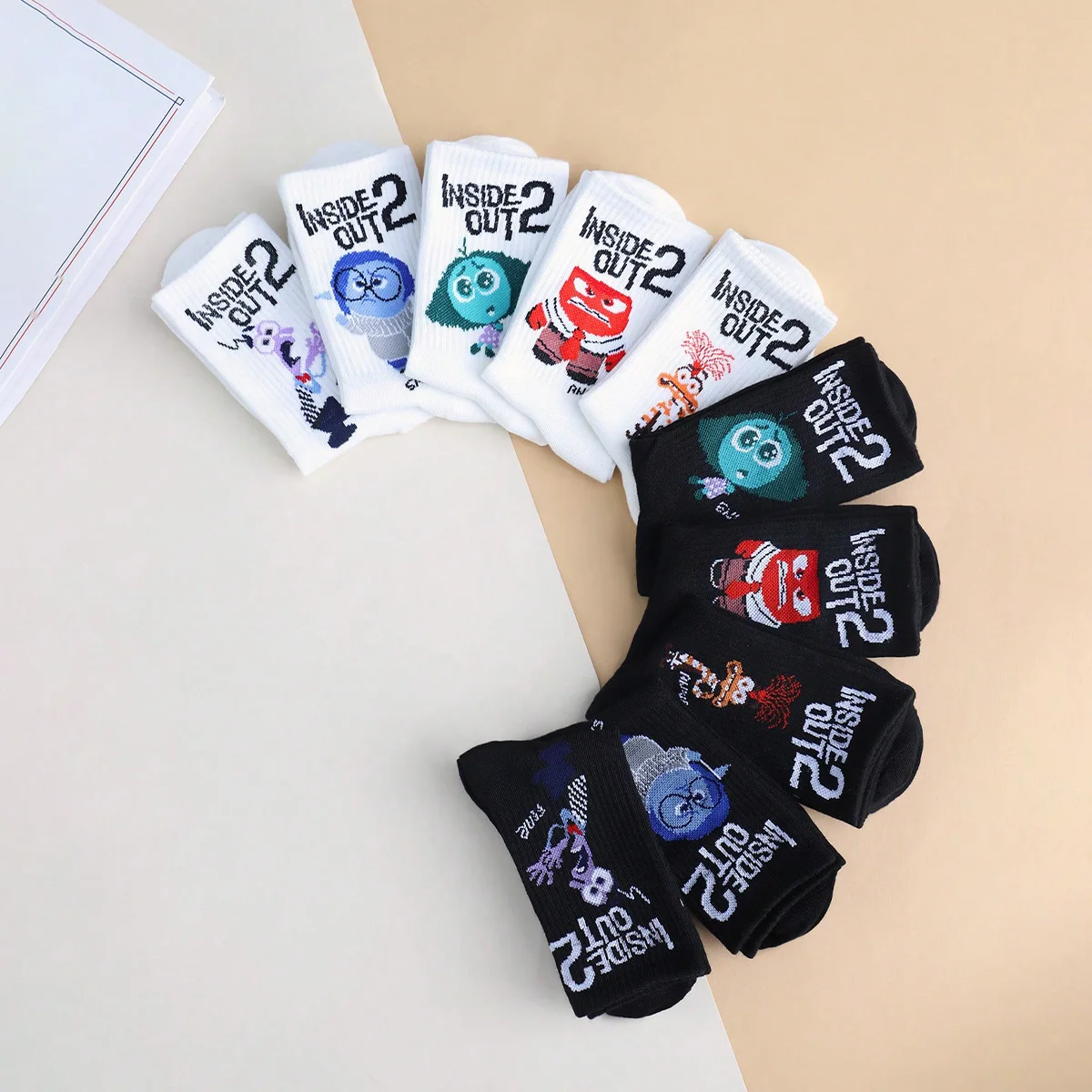 5/10 Pairs of High-Quality Women\'s Novel Cartoon Pattern Sports Socks Exquisite Cute Soft Comfortable Neutral Gift Socks