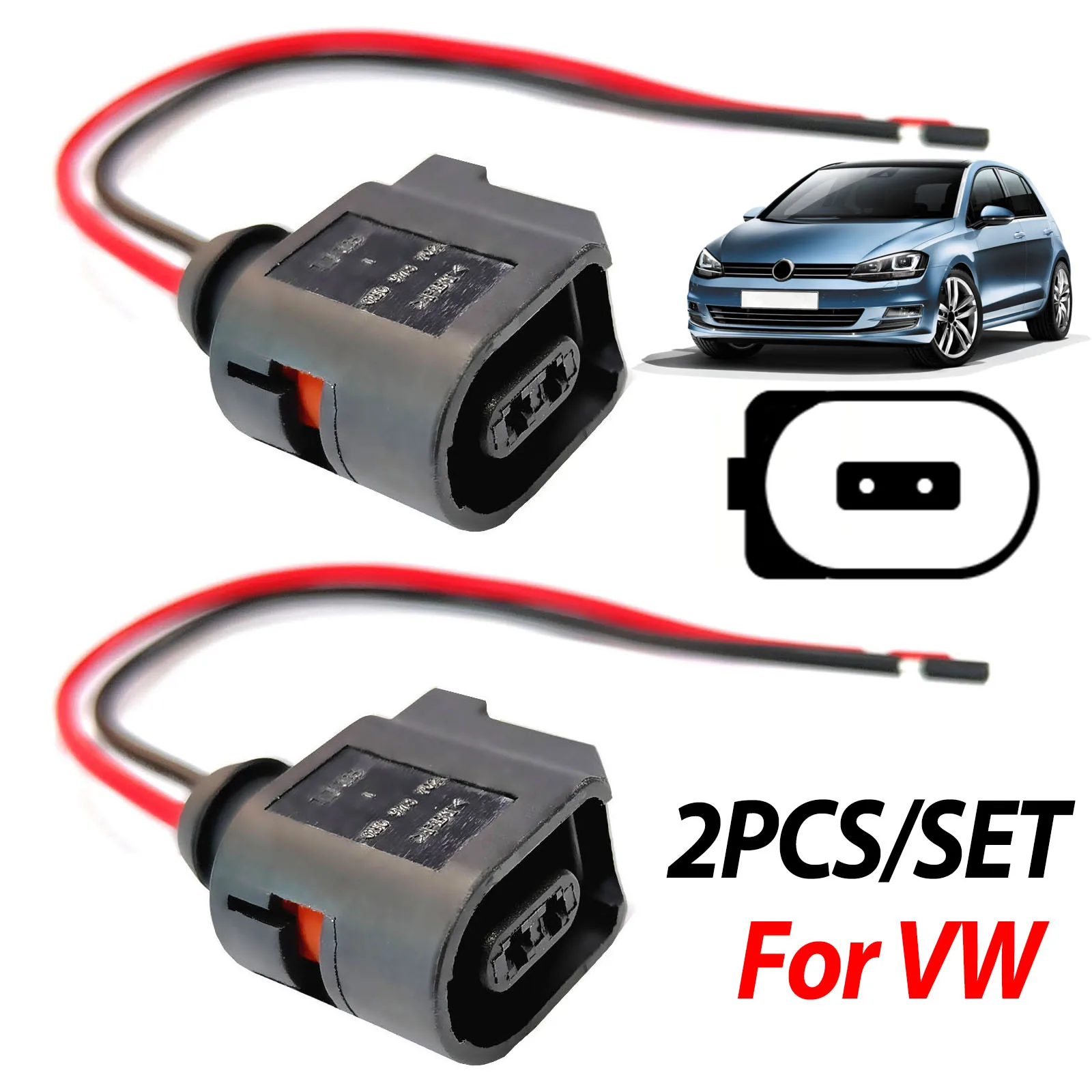 2pcs For VW Caddy Golf Jetta Multivan Passat CC Sharan Tiguan Touran Transporter T5 ABS Sensor Wheel Speed Connector Plug Wiring