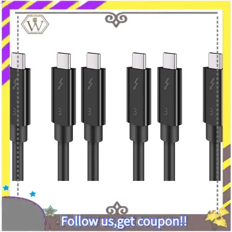 

AU33-3X Typec Cable For Thunderbolt 3 Data Cable 40Gbps Full Speed 100W Fast Charge 5K Transmission 50Cm