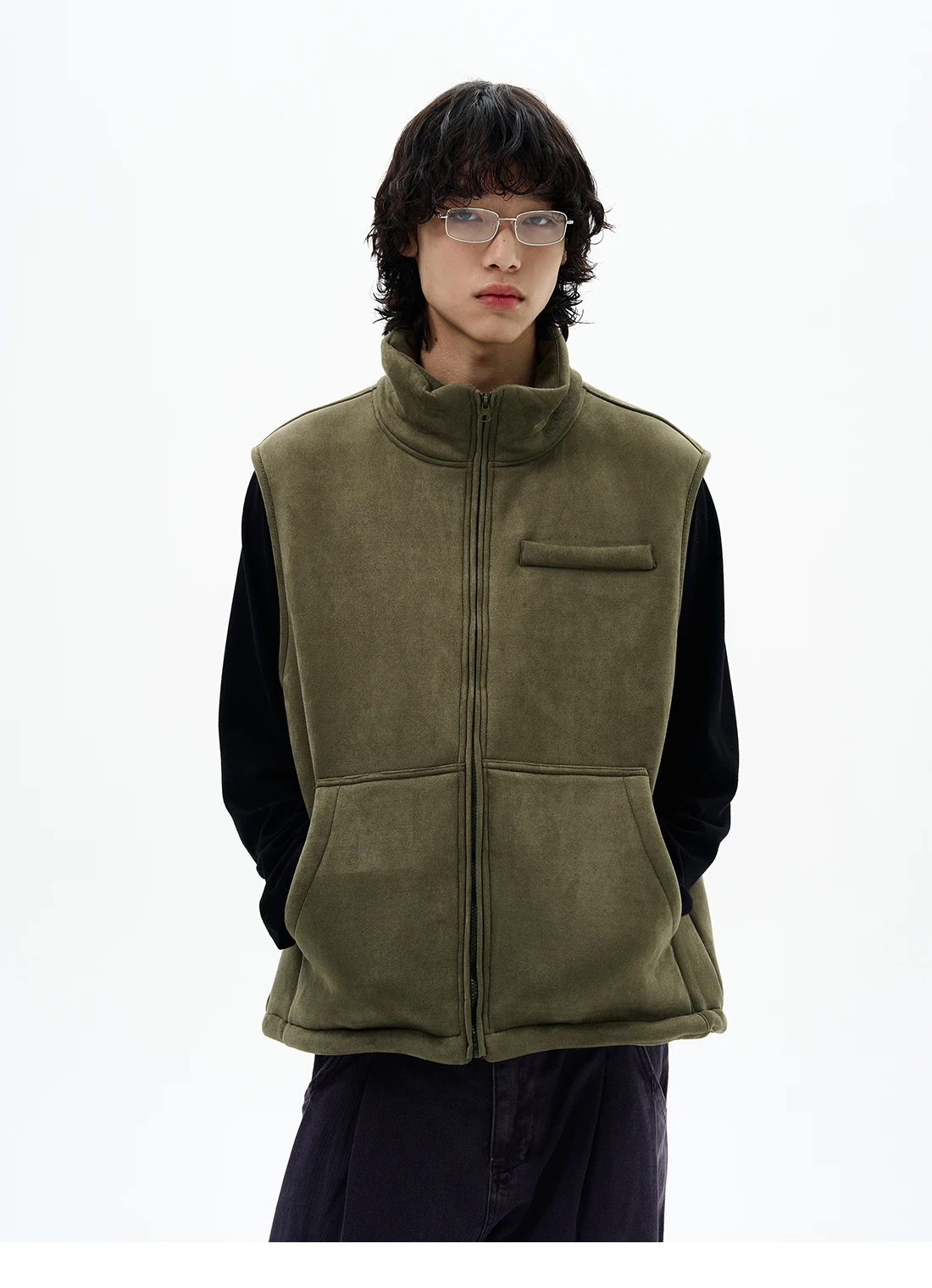 سترات باركاس للزوجين لخريف وشتاء 2025 على الطراز الأمريكي الجديد سترات رجالية ونسائية راقية أنيقة بدون أكمام سترات بلون واحد #3