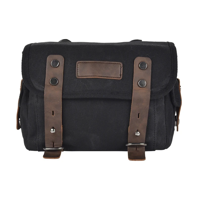 Retro Motorcycle Saddle Bag Waterproof Motorbike Side Bag Large Capacity Saddlebags Canva Motorcycle Backpack Vintage
