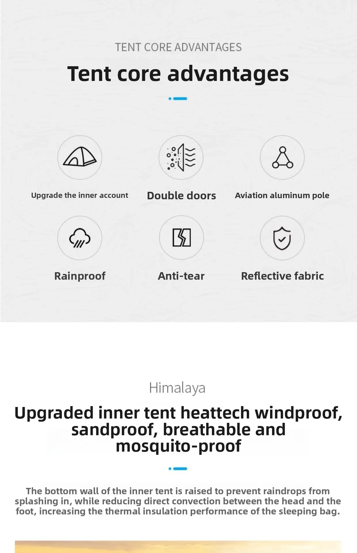 Camping Tent Outdoor Thickened Professional Camping Overnight Equipment Double Rainproof Portable Riding Set