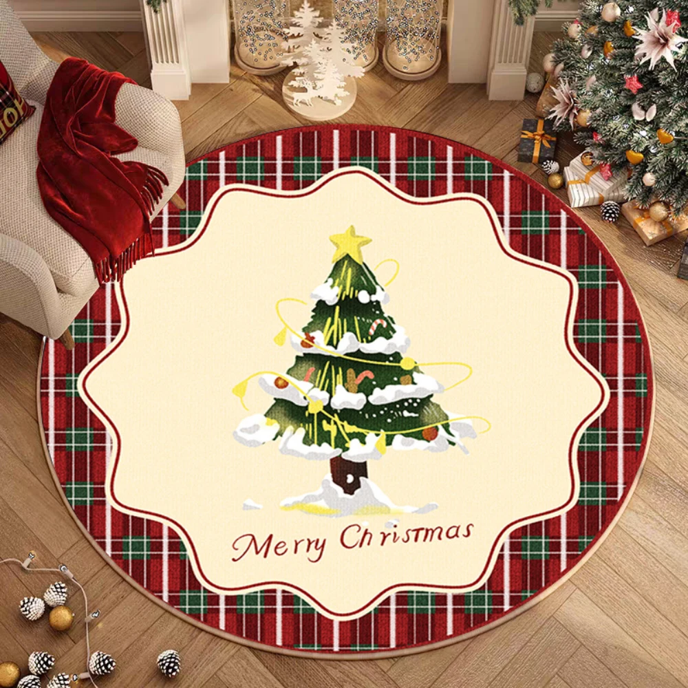 

Festive Christmas Round Rug – Cheerful Holiday Decor for Living Room & Bedroom